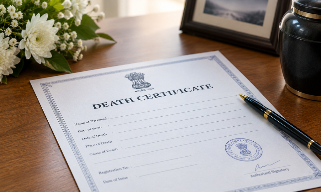 Death certificate for ashes repatriation