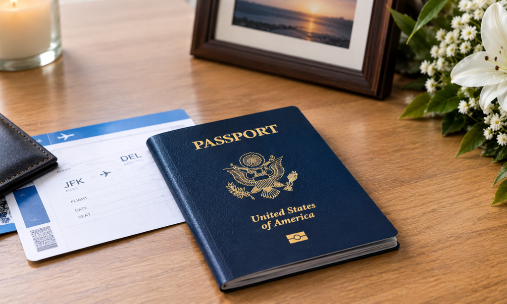 Passport of the deceased for ashes repatriation
