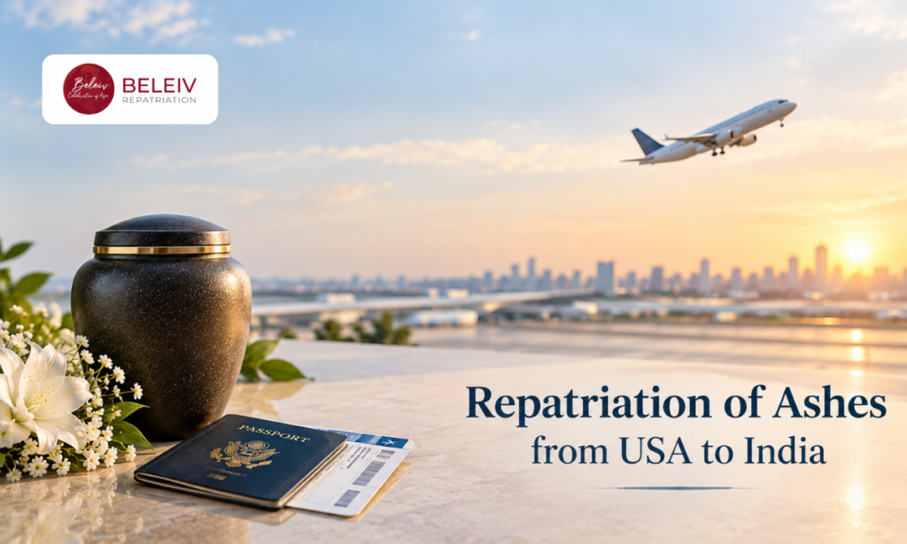 Ashes repatriation from USA to India
