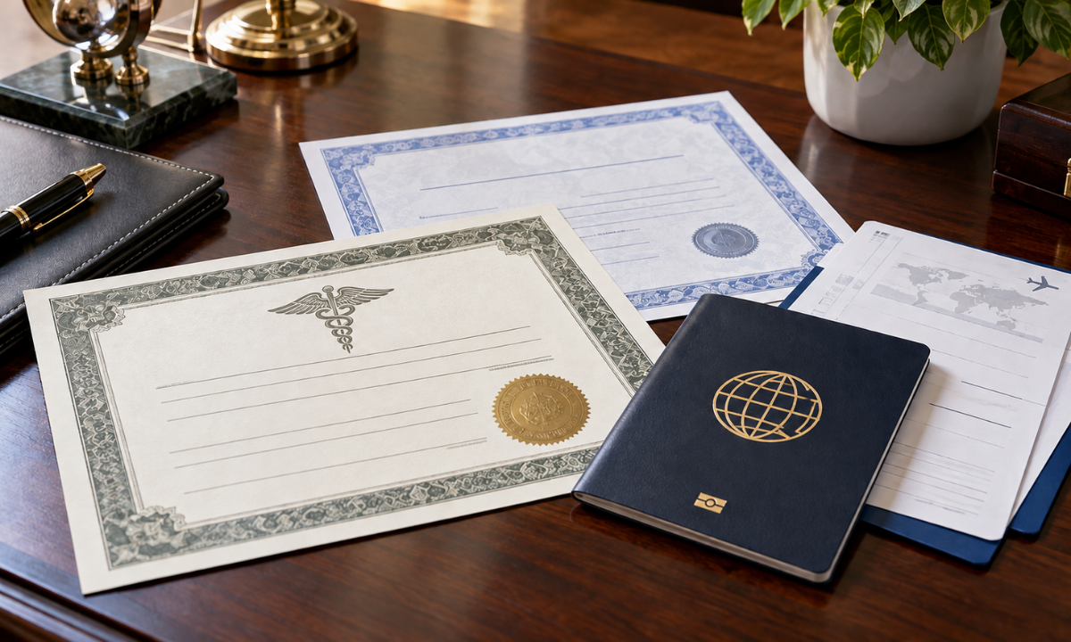 Embalming certificate for mortal remains