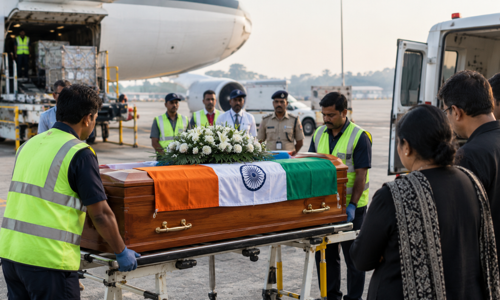 Receiving the body in India after international repatriation